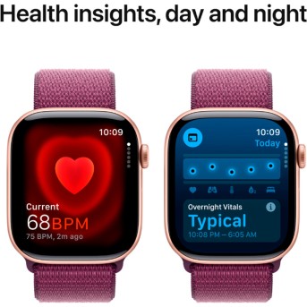 Apple Watch Series 10 GPS 46mm Rose Gold Aluminium Case with Plum Sport Loop,Model A2999 - Metoo (9)
