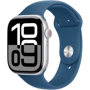 Apple Watch Series 10 GPS 42mm Silver Aluminium Case with Denim Sport Band - S/<wbr>M,Model A2997 - Metoo (5)