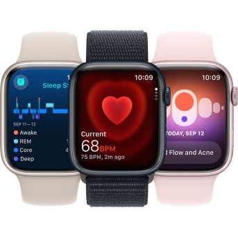 Apple Watch Series 9 GPS 45mm Silver Aluminium Case with Storm Blue Sport Band - S/<wbr>M (Demo),Model A2980 - Metoo (7)