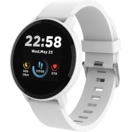 CANYON Lollypop SW-63, Smart watch, 1.3inches IPS full touch screen, Round watch, IP68 waterproof, multi-sport mode, BT5.0, compatibility with iOS and android, Silver white, Host: 25.2*42.5*10.7mm, Strap: 20*250mm, 45g
