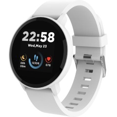 CANYON Lollypop SW-63, Smart watch, 1.3inches IPS full touch screen, Round watch, IP68 waterproof, multi-sport mode, BT5.0, compatibility with iOS and android, Silver white, Host: 25.2*42.5*10.7mm, Strap: 20*250mm, 45g