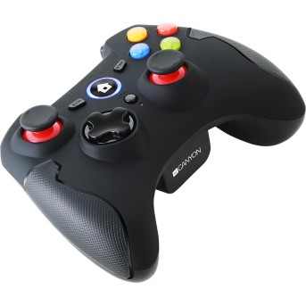 CANYON GP-W6 2.4G Wireless Controller with Dual Motor, Rubber coating, 2PCS AA Alkaline battery ,support PC X-input mode/<wbr>D-input mode, PS3, Android/<wbr>nano size dongle,black - Metoo (2)