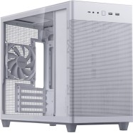 ASUS Prime AP201 Tempered Glass MicroATX Case White - stylish 33-liter MicroATX case with tool-free side panels, with support for 360 mm coolers, graphics cards up to 338 mm long, and standard ATX PSUs