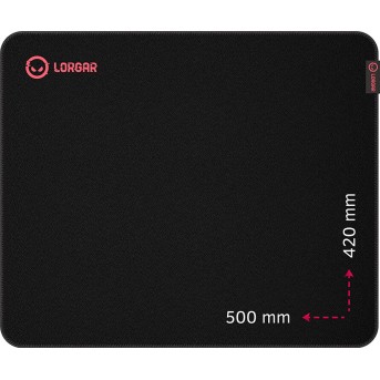 Lorgar Main 325, Gaming mouse pad, Precise control surface, Red anti-slip rubber base, size: 500mm x 420mm x 3mm, weight 0.4kg - Metoo (1)