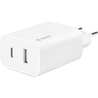 ttec SmartCharger Duo PD Travel Charger USB-C+USB-A 30W White - Metoo (1)
