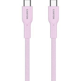 CANYON cable OnWire 60CL C-C 60W COLOR Braided 1m Pink в Metoo.kz - Metoo (3)