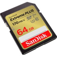 SanDisk Extreme PLUS 64GB SDXC Memory Card + 2 years RescuePRO Deluxe up to 170MB/s & 80MB/s Read/Write speeds, UHS-I, Class 10, U3, V30