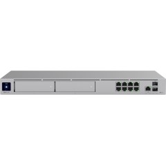 Ubiquiti rack-mount Cloud Gateway with 10 Gbps performance, multi-WAN load balancing, and two NVR drive bays designed for large-scale, multi-application UniFi sites