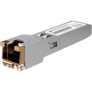 Ubiquiti UACC-CM-RJ45-MG SFP+ to RJ45 adapter, 1/2.5/5/10 GbE is a RJ45 transceiver that can be inserted into an SFP port in order to connect a copper Ethernet cable