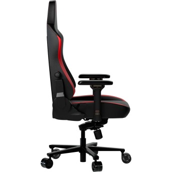 LORGAR Embrace 533, Gaming chair, PU eco-leather, 1.8 mm metal frame, multiblock mechanism, 4D armrests, 5 Star aluminium base, Class-4 gas lift, 75mm PU casters, Black + red - Metoo (3)