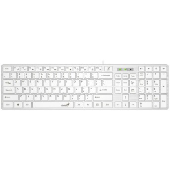 Genius SlimStar 126 wired keyboard ( 12 Multimedia Function Keys and 4 dedicated Hotkeys for Quick Commands, Ultra-Slim Keycaps ), white color - Metoo (1)