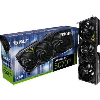 PALIT GeForce RTX 5070 Ti GamingPro-S 16GB GDDR7 256 bit, 1x HDMI 2.1b, 3x DP 2.1b, 3 Fan, 1x 16-pin pwr connector, 750W, 331.9 x 127.1 x 49.7 mm, NE7507T019T2-GB2031U в Metoo.kz - Metoo (1)