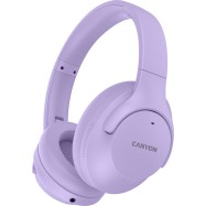 CANYON OnRiff 10, Canyon Bluetooth headset,with microphone,with Active Noise Cancellation function, BT V5.3 AC7006, battery 300mAh, Type-C charging plug, PU material, size:175*200*84mm, charging cable 80cm and audio cable 150cm, Purple, weight:253g