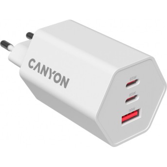CANYON charger HEXAGON 65 GaN 65W 2xPD 1xQC EU White в Metoo.kz - Metoo (3)