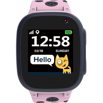 Kids smartwatch, 1.44 inch colorful screen, GPS function, Nano SIM card, 32+32MB, GSM(850/<wbr>900/<wbr>1800/<wbr>1900MHz), 400mAh battery, compatibility with iOS and android, Pink, host: 52.9*40.3*14.8mm, strap: 230*20mm, 42g - Metoo (1)