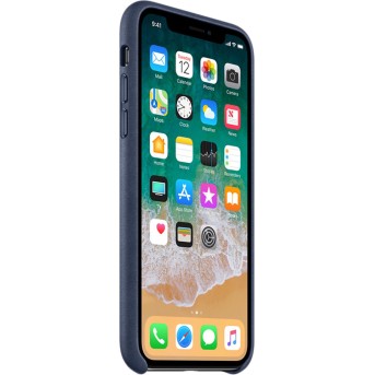 iPhone X Leather Case - Midnight Blue - Metoo (2)