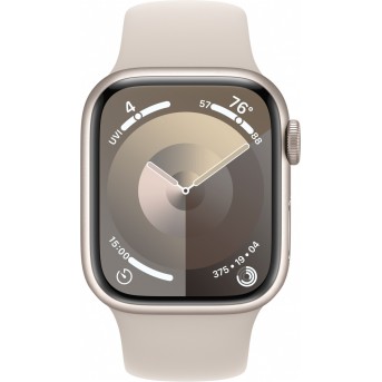 Apple Watch Series 9 GPS 41mm Starlight Aluminium Case with Starlight Sport Band - S/<wbr>M,Model A2978 - Metoo (10)