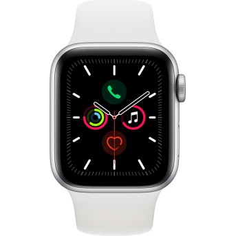 Apple Watch Series 5 GPS, 40mm Silver Aluminium Case with White Sport Band Model nr A2092 - Metoo (2)