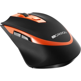 CANYON MW-13 2.4 GHz Wireless mouse ,with 6 buttons, DPI 800/<wbr>1200/<wbr>1600/<wbr>2000/<wbr>2400, Battery:AAA*2pcs ,Black-Orange 77.4*120.6*40.5mm 79g, - Metoo (4)
