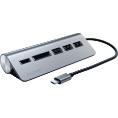 SATECHI Type-C Aluminum USB 3.0 Hub & Card Reader Space Gray