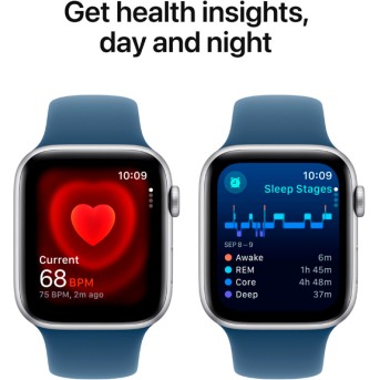 Apple Watch SE 2024 GPS 40mm Silver Aluminium Case with Denim Sport Band - S/<wbr>M,Model A2722 - Metoo (9)