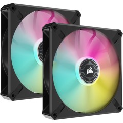 CORSAIR ML ELITE Series, ML140 RGB ELITE, 140mm Magnetic Levitation RGB Fan with AirGuide, Dual Pack with Lighting Node CORE