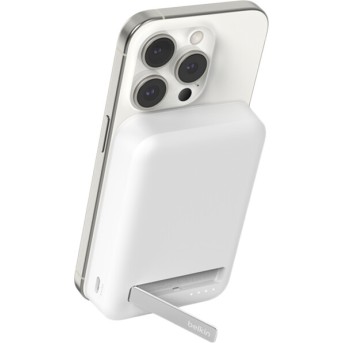 BELKIN 10k Qi2 MagSafe Compatible Powerbank with kickstand, White в Metoo.kz - Metoo (3)