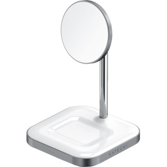Беспроводное зарядное устройство-подставка Satechi Magnetic 2-in-1 Wireless Charging Stand. Материал алюминий. Цвет: серый космос. - Metoo (1)