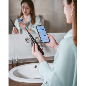 AENO SMART Sonic Electric toothbrush, DB2S: Black, 4modes + smart, wireless charging, 46000rpm, 40 days without charging, IPX7 - Metoo (2)
