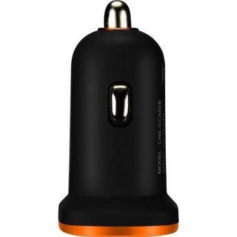 CANYON Universal 2xUSB car adapter, Input 12V-24V, Output 5V-2.1A, with Smart IC, black rubber coating with orange electroplated ring(without LED backlighting), 51.8*31.2*26.2mm, 0.016kg - Metoo (4)