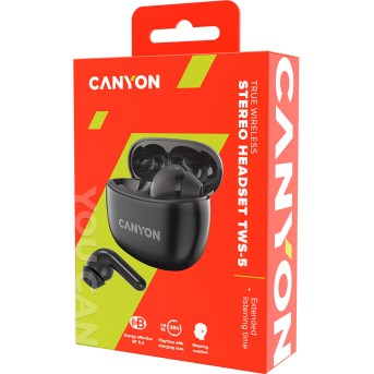 CANYON headset TWS-5 Black в Metoo.kz - Metoo (5)