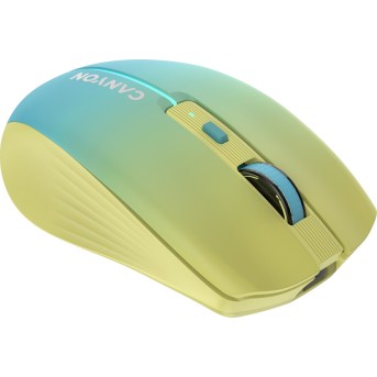 CANYON MW-44, 2 in 1 Wireless optical mouse with 8 buttons, DPI 800/<wbr>1200/<wbr>1600, 2 mode(BT/ 2.4GHz), 500mAh Lithium battery,7 single color LED light , Yellow-Blue(Gradient), cable length 0.8m, 102*64*35mm, 0.075kg - Metoo (5)
