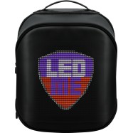 LEDme backpack, animated backpack with LED display, Nylon+TPU material, Dimensions 42*31.5*20cm, LED display 64*64 pixels, black