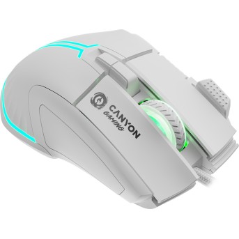 CANYON Fortnax GM-636, 9keys Gaming wired mouse,Sunplus 6662, DPI up to 20000, Huano 5million switch, RGB lighting effects, 1.65M braided cable, ABS material. size: 113*83*45mm, weight: 102g, White - Metoo (4)