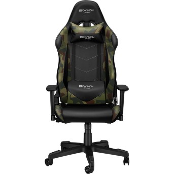 Gaming chair, PU leather, Original foam and Cold molded foam, Metal Frame, Butterfly mechanism, 90-165 dgree, 3D armrest, Class 4 gas lift, Nylon 5 Stars Base, 60mm PU caster, Black+camouflage pattern - Metoo (1)