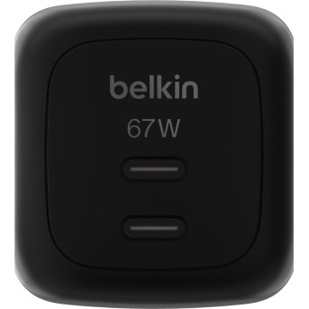 BELKIN 67w Dual USB-C PD wall Charger with PPS, Black в Metoo.kz - Metoo (2)