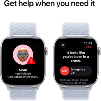 Apple Watch Series 10 GPS 42mm Silver Aluminium Case with Blue Cloud Sport Loop,Model A2997 - Metoo (10)