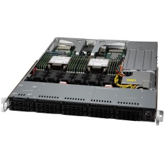 Supermicro server chassis CSE-LB16AC10-R860AW 1U for Cloud-DC mbd with AIOM support, support MB size up to 12.3" x 13.4", Dual, single Intel / AMD CPUs, 2x full height expansion slot(s), 2x AIOM expansion slot(s), 10 x 2.5" hot-swap SAS3/<wbr>SA