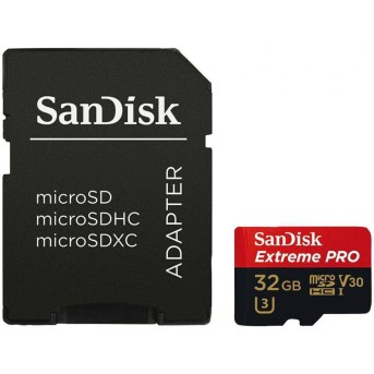 SanDisk Extreme Pro microSDHC 32GB + SD Adapter + Rescue Pro Deluxe 100MB/<wbr>s A1 C10 V30 UHS-I U3; EAN: 619659155414 - Metoo (1)