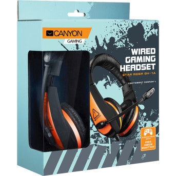 CANYON Gaming headset 3.5mm jack with adjustable microphone and volume control, with 2in1 3.5mm adapter, cable 2M, Black, 0.23kg - Metoo (2)