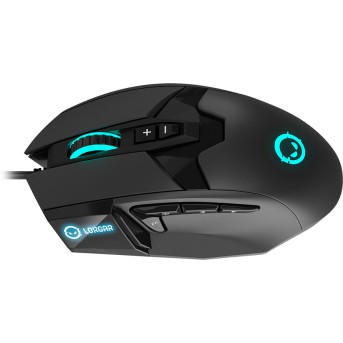 LORGAR Stricter 579, gaming mouse, 9 programmable buttons, Pixart PMW3336 sensor, DPI up to 12 000, 50 million clicks buttons lifespan, 2 switches, built-in display, 1.8m USB soft silicone cable, Matt UV coating with glossy parts and RGB lights with 4 LED - Metoo (3)