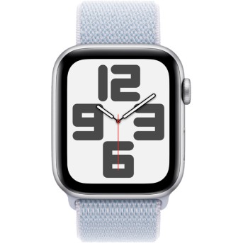 Apple Watch SE 2024 GPS 40mm Silver Aluminium Case with Blue Cloud Sport Loop,Model A2722 - Metoo (6)