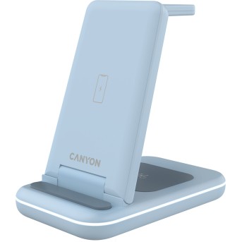 CANYON wireless charger WS-304 15W 3in1 Blue в Metoo.kz - Metoo (2)