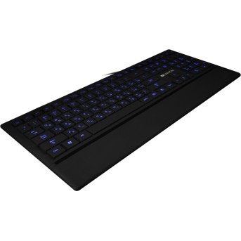 CANYON Stylish slim USB multimedia keyboard, LED backlight, 111 keys, Black, cable length 1.58m, 431*178*11.85, 0.71kg, RU layout - Metoo (1)