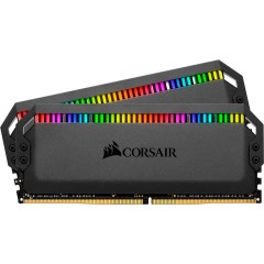 Corsair DDR4, 3200MHz 16GB 2x8GB DIMM, Unbuffered, 16-18-18-36, XMP 2.0, DOMINATOR PLATINUM RGB Black Heatspreader, RGB LED, 1.35V, EAN:0840006607304