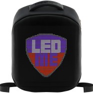 LEDme backpack, animated backpack with LED display, Polyester+TPU material, Dimensions 42*31.5*15cm, LED display 64*64 pixels, black