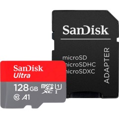 SanDisk Ultra microSDXC 128GB + SD Adapter 140MB/s A1 Class 10 UHS-I..