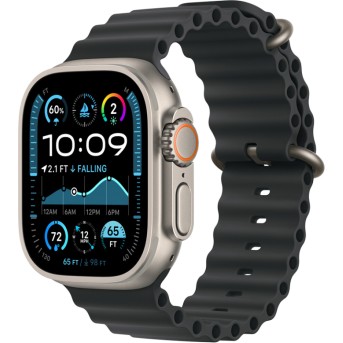 49mm Black Ocean Band - Natural Titanium Finish - Metoo (4)