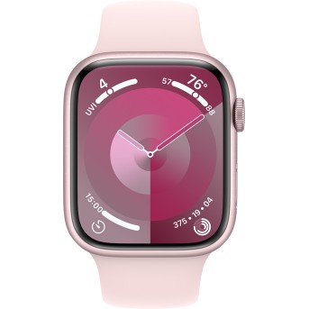 Apple Watch Series 9 GPS 45mm Pink Aluminium Case with Light Pink Sport Band - M/<wbr>L,Model A2980 - Metoo (2)