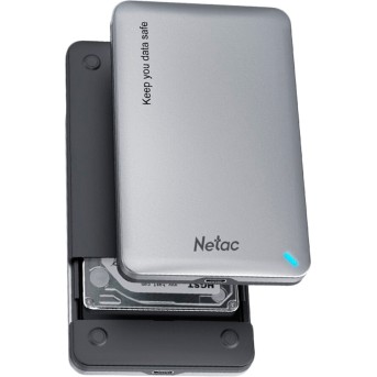 Netac WH12S 2.5 SATA to USB3.0 External HDD/SSD Case, Slide Transparent Cover, with USB3.0 C to C cable в Metoo.kz - Metoo (4)